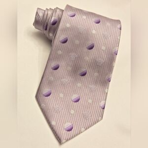Versace Mens Silk Neck Tie Purple Medusa Jacquard Polka Dot Italy Classic 58".